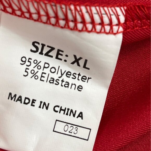 Dokotoo Women’s Red V-Neck Short Sleeve Flared Midi Dress Sz XL - New - Picture 9 of 10